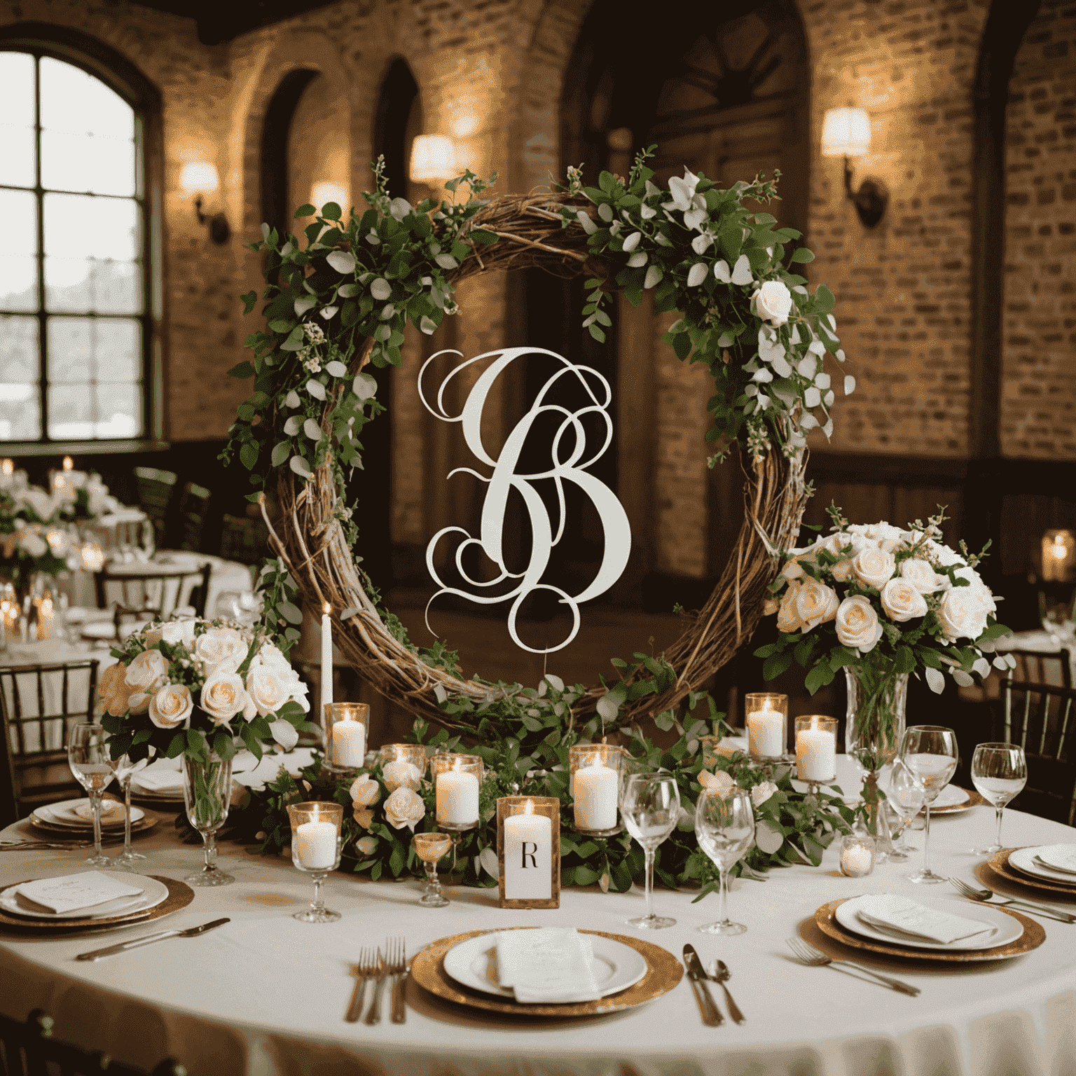 Examples of personalized wedding decor, including custom signage, monograms, and unique touches that reflect the couple's style.