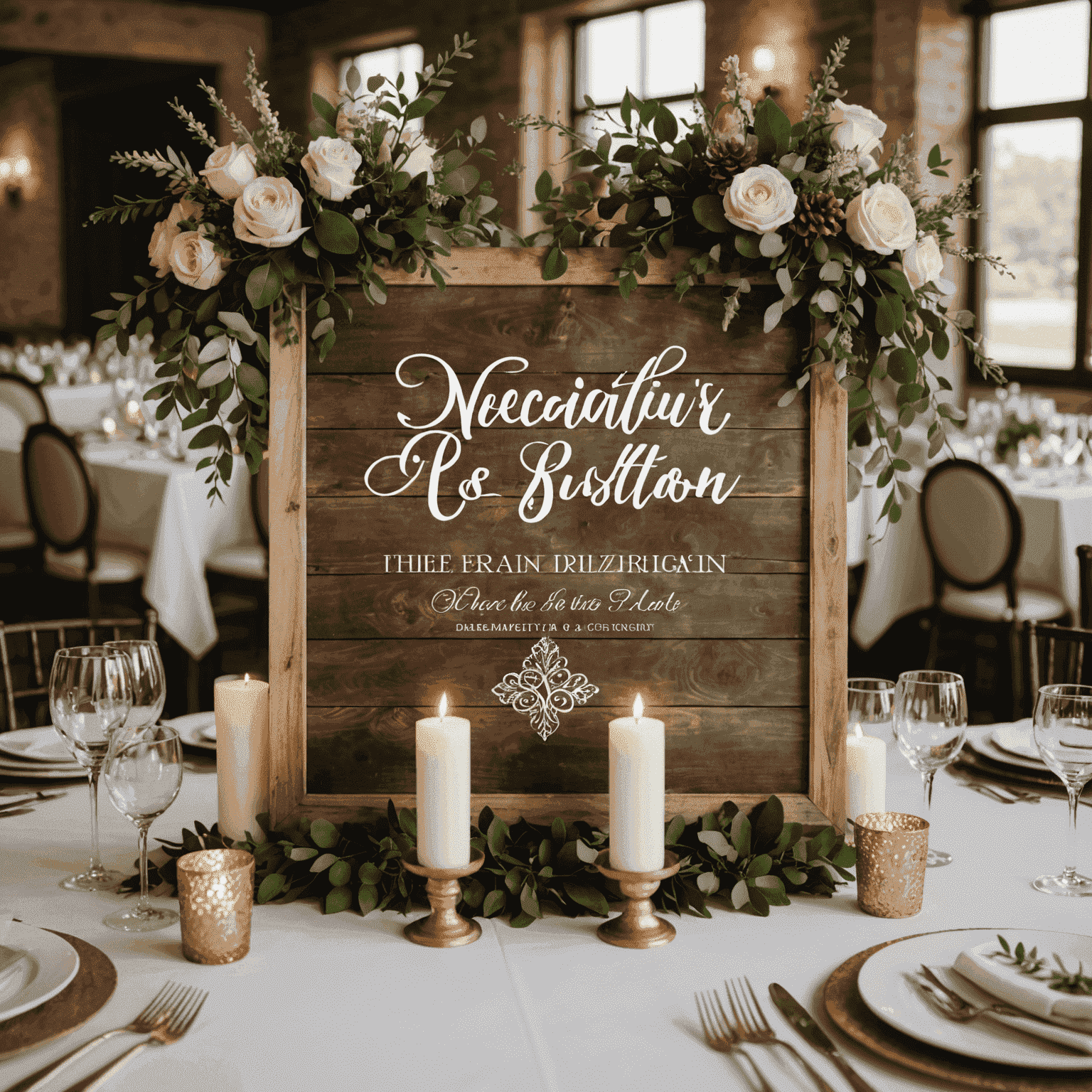 A wedding reception featuring personalized decor elements that reflect the couple's unique style and personality